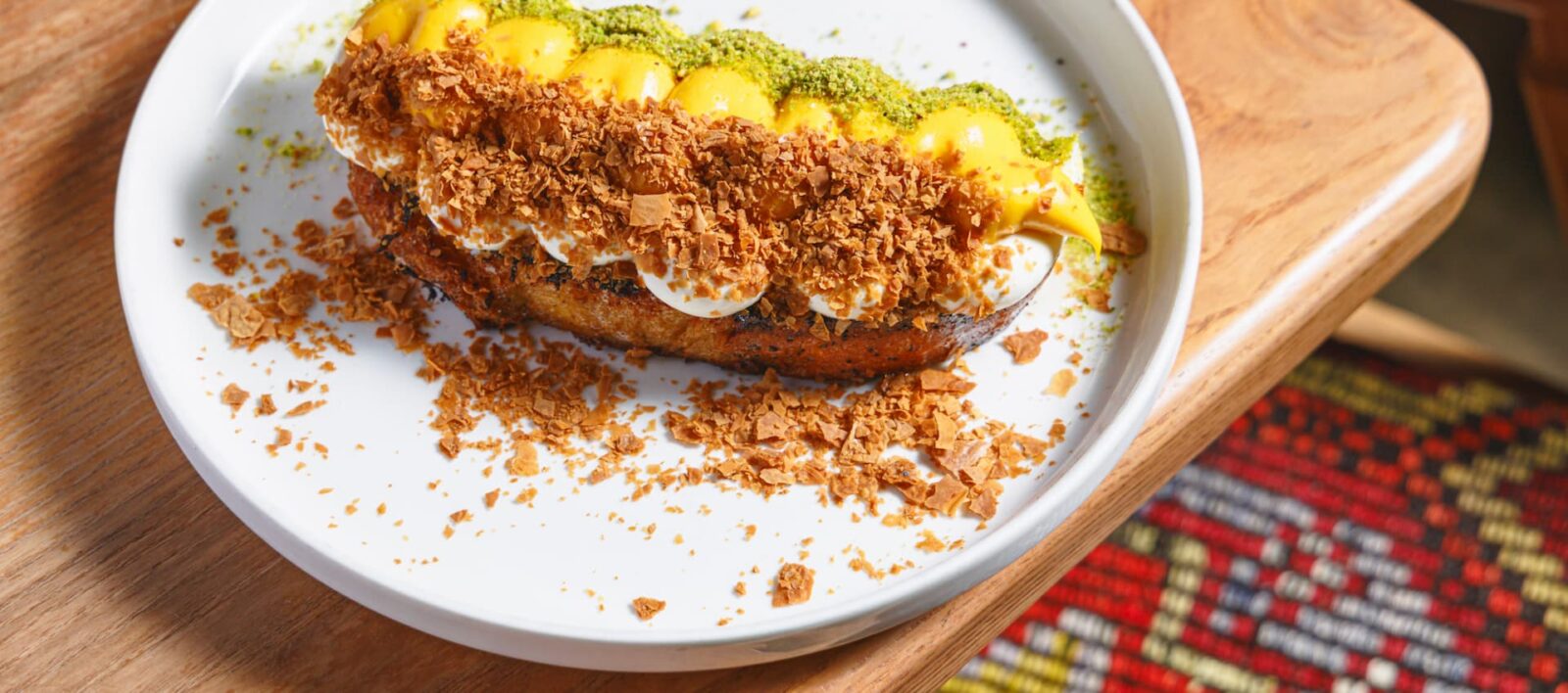 French toast with mango baklava at Amber brunch Aldgate East