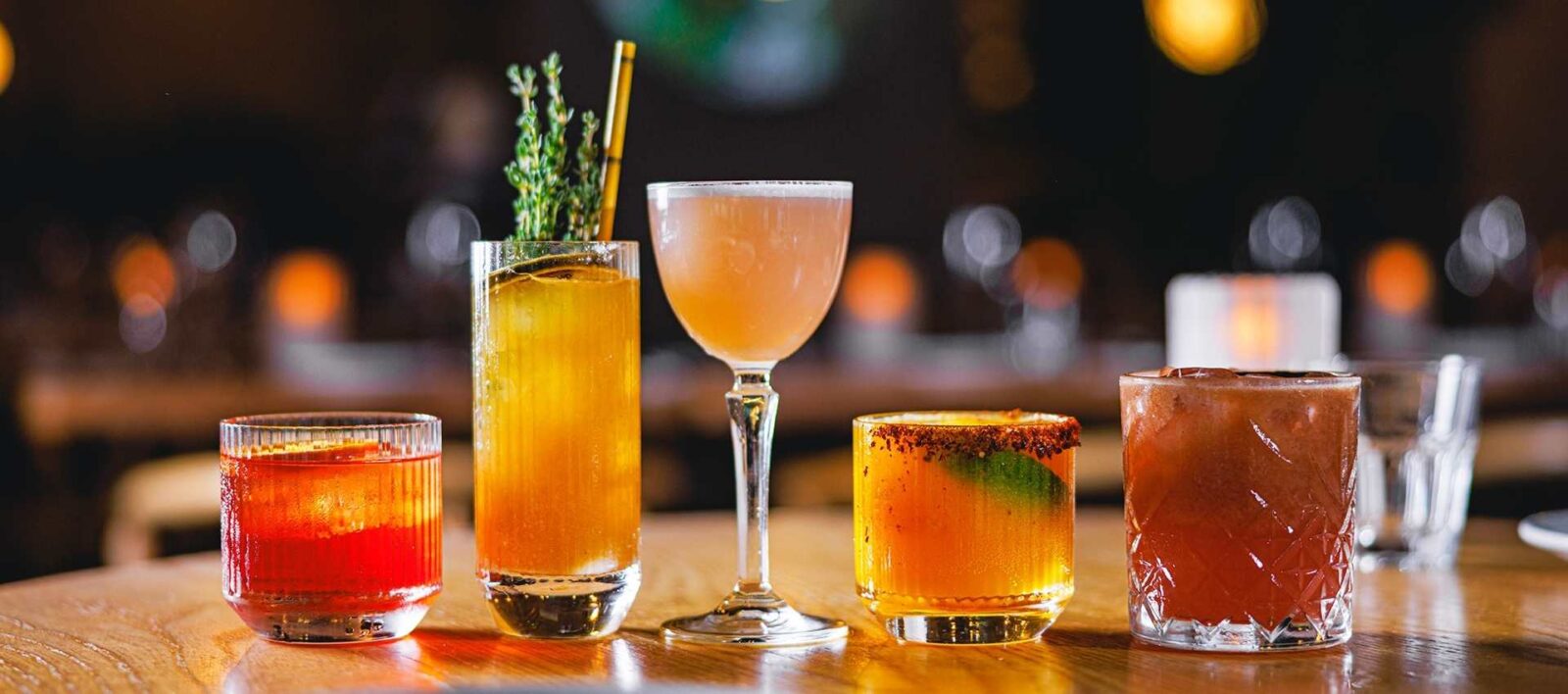 Cocktails at Amber restaurant dinner