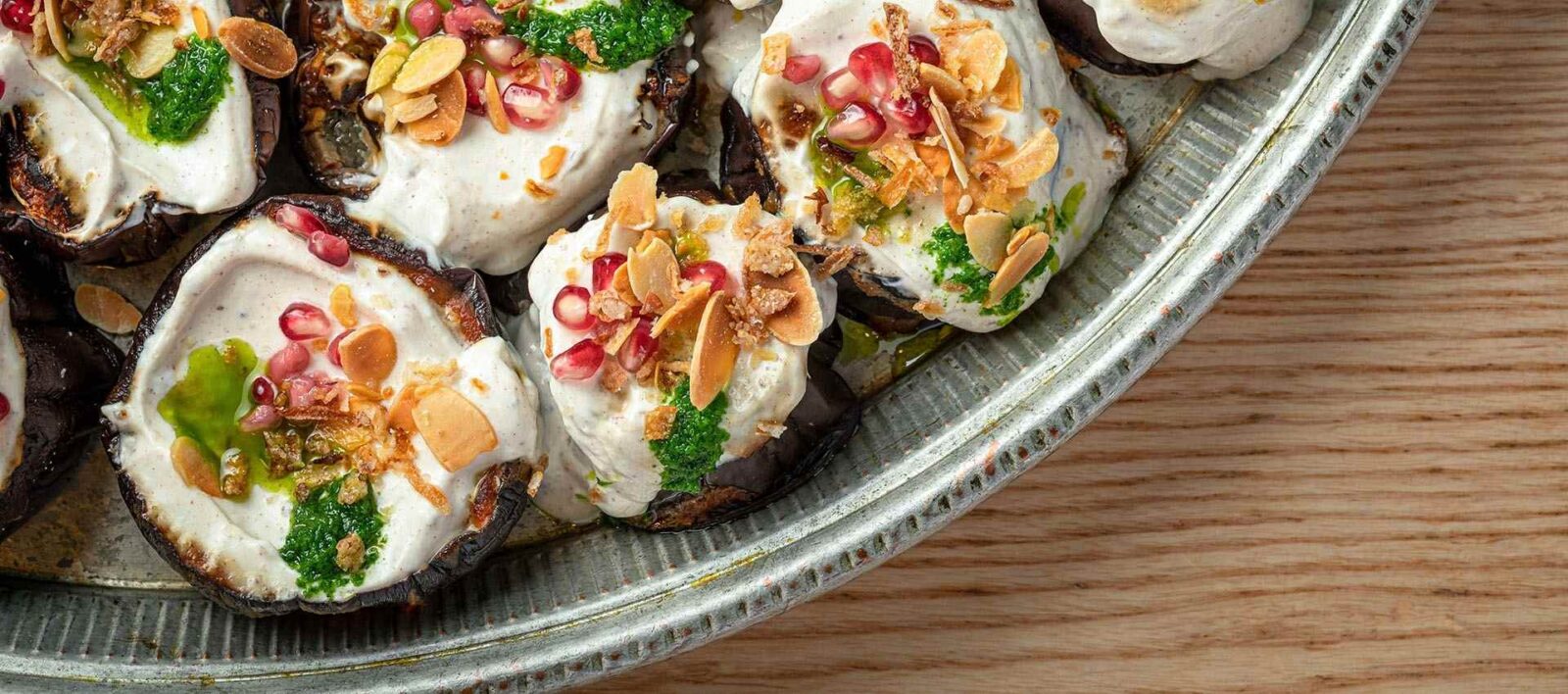 `Miso aubergine with date yogurt at Amber restaurant Aldgate East`